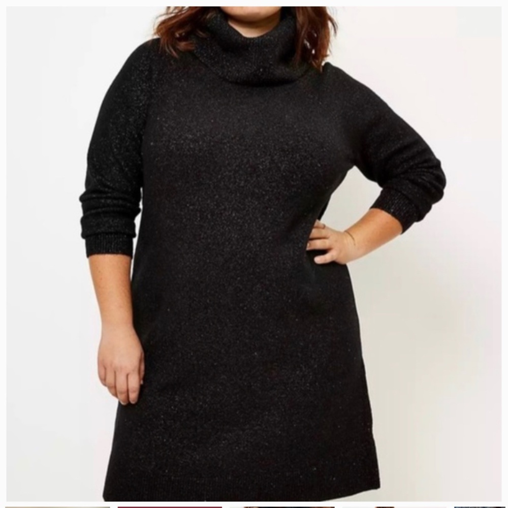 NWOT Loft Cowl Neck Shimmer Sweater Dress